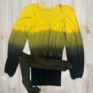 Alberto Makali Yellow and Black Gradient Top